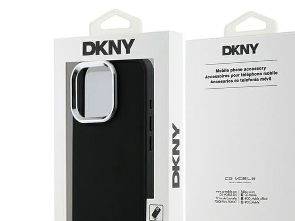 DKNY DKNY DKHMP16LPSCMCLK iPhone 16 Pro 6,3" svart hårt skal Plain Silver Logo MagSafe