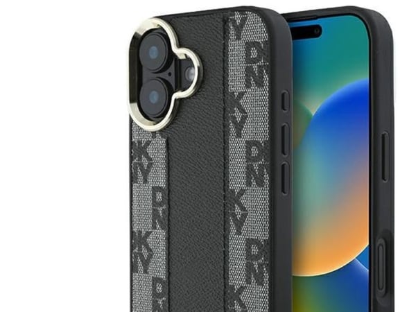 DKNY DKHMP16MPCPVSLK iPhone 16 Plus 6,7" svart hardcase rutet mønster Magsafe
