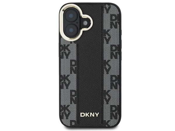 DKNY DKHMP16MPCPVSLK iPhone 16 Plus 6,7" svart hardcase rutet mønster Magsafe
