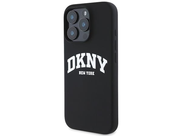 DKNY DKHMP16XSNYACH iPhone 16 Pro Max 6.9" svart hardcase silikon hvitt trykt logo MagSafe