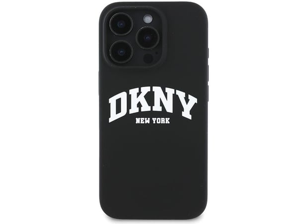 DKNY DKHMP16XSNYACH iPhone 16 Pro Max 6.9" svart hardcase silikon hvitt trykt logo MagSafe