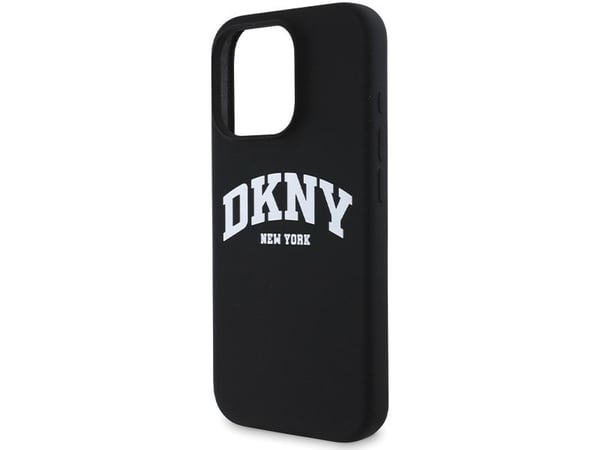 Apple iPhone 16 Pro Max DKNY silikoni valkoinen painettu logo MagSafe (DKHMP16XSNYACH) puhelimen tapauksessa musta
