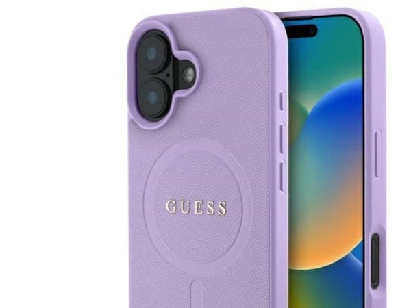 Apple iPhone 16 Guess Saffiano MagSafe (GUHMP16SPSAHMCU) puhelinkotelo violetti