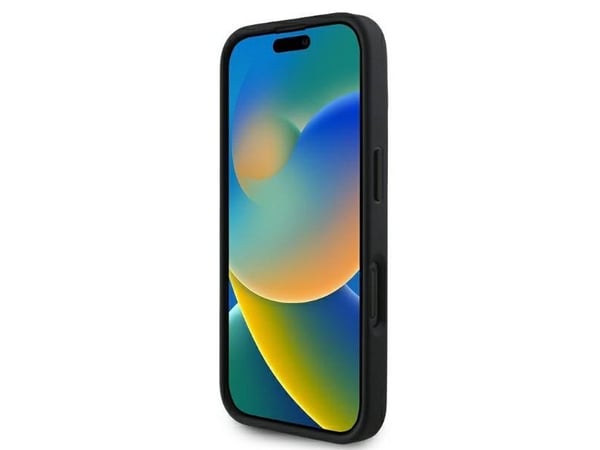Apple iPhone 16 Karl Lagerfeld 3D Rubber Signature (KLHCP16S3DRKSDLK) dėklas telefonui juodos spalvos