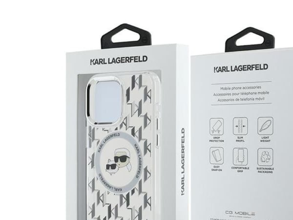Karl Lagerfeld Karl Lagerfeld Karl Lagerfeld KLHMP15LHMCKMHT iPhone 15 Pro 6.1" kirkas/läpinäkyvä IML Monogram Karl&amp;Choupette Head MagSafe
