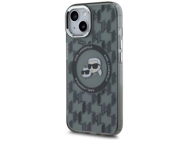 Karl Lagerfeld IML monogram Karl & Choupette Head MagSafe-skal till iPhone 15 Plus - svart