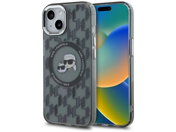Karl Lagerfeld Karl Lagerfeld Karl Lagerfeld KLHMP15SHMCKMHHK iPhone 15 6.1" musta/musta IML Monogram Karl&amp;Choupette Head MagSafe