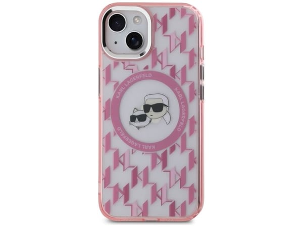 Karl Lagerfeld Karl Lagerfeld KLHMP15SHMCKMHP iPhone 15 6,1" rosa/rosa IML Monogram Karl&Choupette Head MagSafe