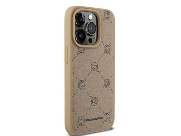 Karl Lagerfeld Magsafe Karl head-skal till iPhone 15 Pro Max - Beige