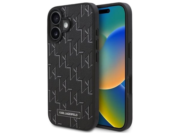 Karl Lagerfeld hot stamp MagSafe iPhone 16-skal - svart