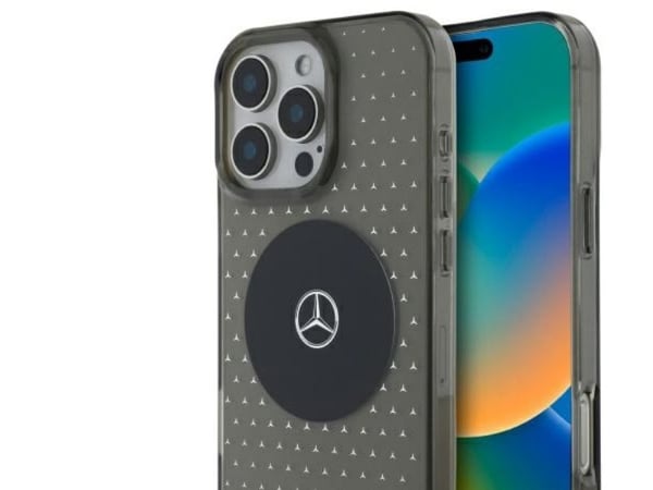 Mercedes MB-skal med stjärnmönster till iPhone 16 Pro - Svart