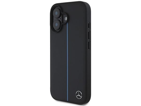Mercedes MB blått telefondeksel Line Leather MagSafe Apple iPhone 16-deksel - svart telefondeksel