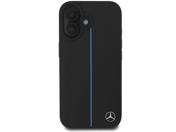 Mercedes MB blått telefondeksel Line Leather MagSafe Apple iPhone 16-deksel - svart telefondeksel