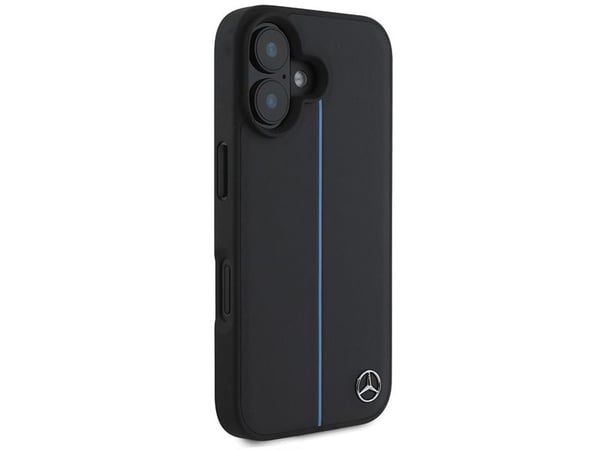 Mercedes MB blått telefondeksel Line Leather MagSafe Apple iPhone 16-deksel - svart telefondeksel