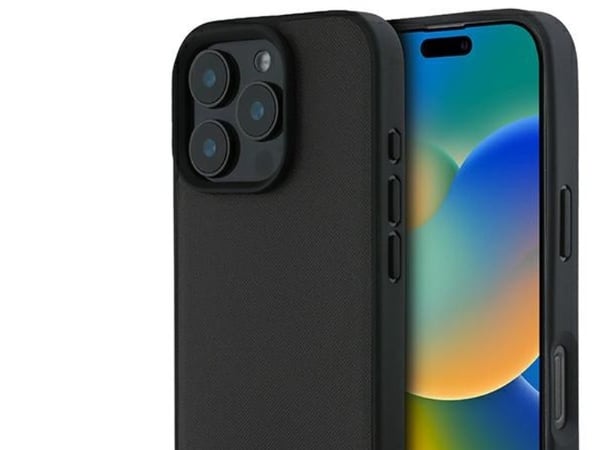 Mercedes strukturert og glatt lær MagSafe-etui til iPhone 16 Pro Max - svart