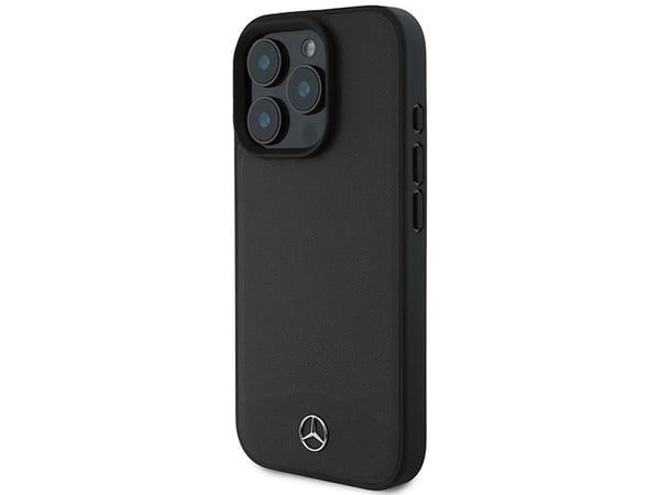 Mercedes strukturert og glatt lær MagSafe-etui til iPhone 16 Pro Max - svart