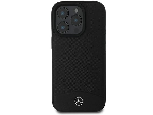 Mercedes strukturert og glatt lær MagSafe-etui til iPhone 16 Pro Max - svart