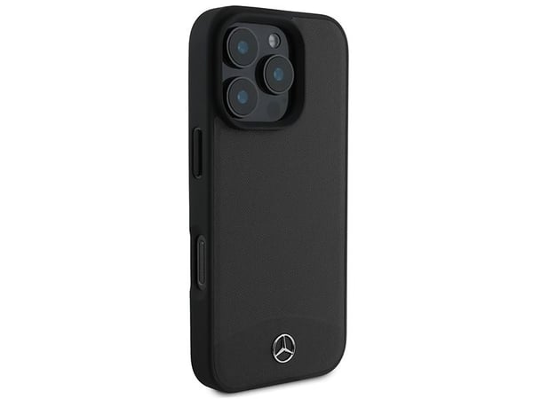 Mercedes strukturert og glatt lær MagSafe-etui til iPhone 16 Pro Max - svart
