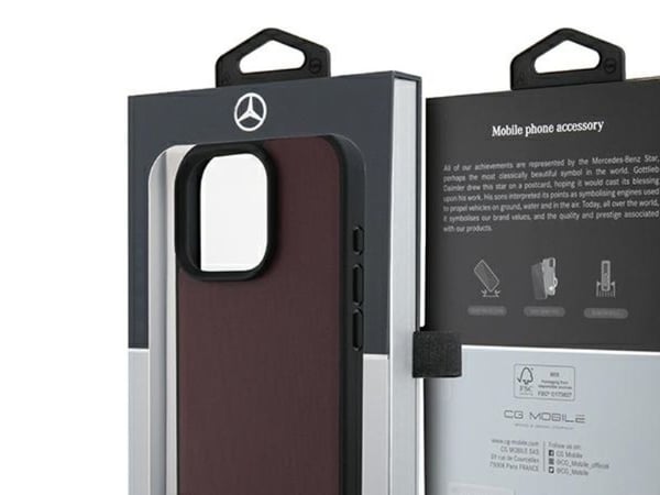 Mercedes Mercedes MEHMP16X23RBARR iPhone 16 Pro Max 6.9" czerwony/red hardcase Textured And Plain Leather MagSafe