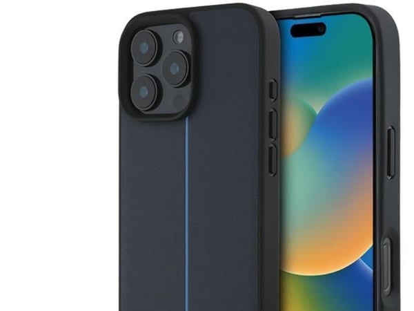 Mercedes MB Blue Line lær MagSafe-deksel til iPhone 16 Pro Max – marineblå