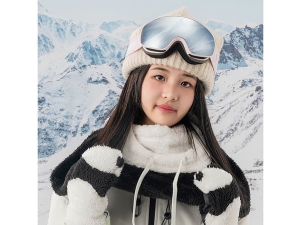 Qunature Pink Children's skiing goggles (medium/large children's version)