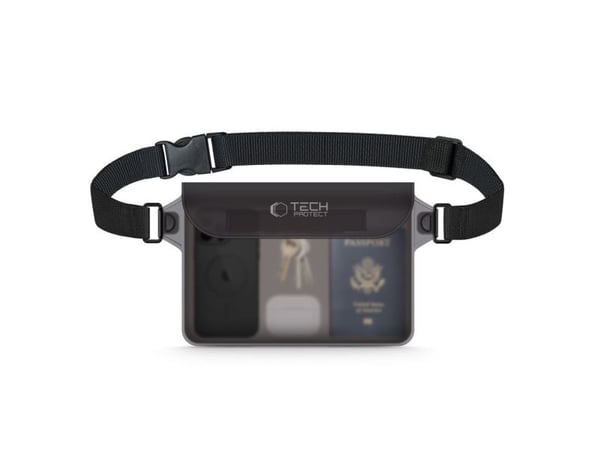 Tech-Protect TECH-PROTECT UWP10 UNIVERSAL WATERPROOF POUCH 10 INCH BLACK/CLEAR