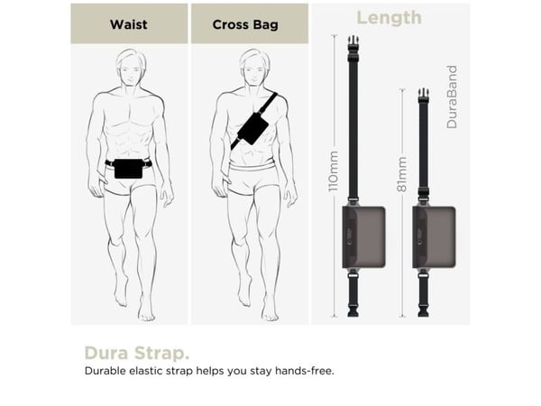 Tech-Protect TECH-PROTECT UWP10 UNIVERSAL WATERPROOF POUCH 10 INCH BLACK/CLEAR