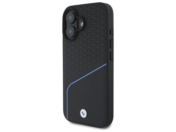 Deklas BMW BMHMP16S23RDCLK iPhone 16 6,1" hardcase sort/sort lædertekstur MagSafe