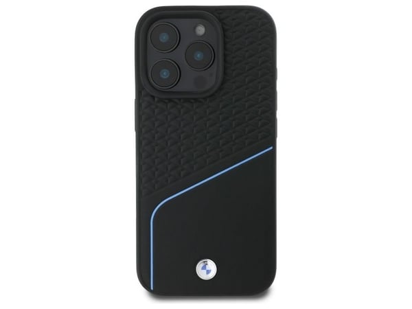 Dėklas BMW BMHMP16X23RDCLK iPhone 16 Pro Max 6.9" juoda/juodas kovakotelo Allekirjoitus Nahka Teksturoitu ja Line MagSafe
