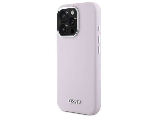 DKNY DKHMP16LSMCHLP Apple iPhone 16 Pro 6.3" telefonveske rosa flytende silikon Liten metalllogo MagSafe
