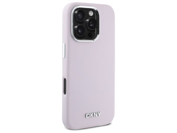 DKNY DKHMP16LSMCHLP Apple iPhone 16 Pro 6.3" telefonveske rosa flytende silikon Liten metalllogo MagSafe