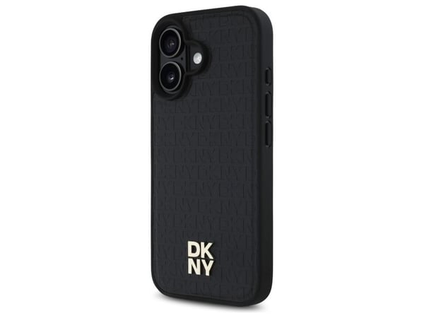 DKNY DKHMP16SPSHRPSK iPhone 16 6,1" hårdskal svart/black Repeat Pattern Stack Logo MagSafe