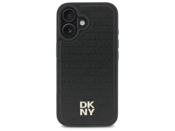 DKNY DKHMP16SPSHRPSK iPhone 16 6,1" hårdskal svart/black Repeat Pattern Stack Logo MagSafe