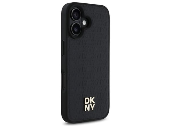 DKNY DKHMP16SPSHRPSK iPhone 16 6,1" hårdskal svart/black Repeat Pattern Stack Logo MagSafe
