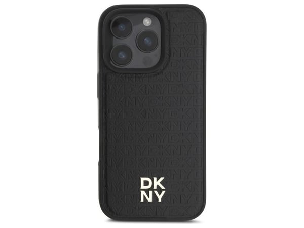 DKNY DKHMP16XPSHRPSK iPhone 16 Pro Max 6,9" hårdskal svart/black Repeat Pattern Stack Logo MagSafe