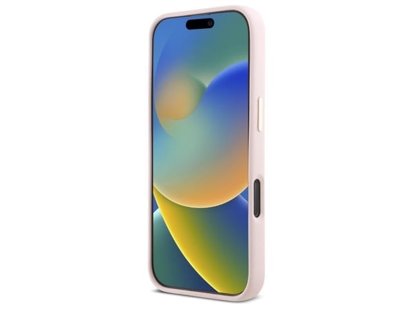 Guess Guess GUHCP16LSMBSLP iPhone 16 Pro 6.3" różowy/pinkki kovakotelo Silikoni Script Metallinen logo ja kehys