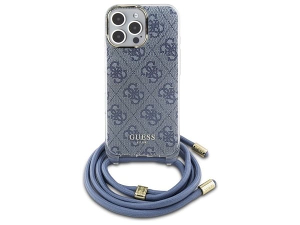 Kotelo Guess GUHCP16XHC4SEB iPhone 16 Pro Max 6.9" sininen/sininen kovakotelo Crossbody Cord 4G Tulosta