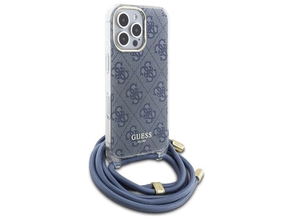 Kotelo Guess GUHCP16XHC4SEB iPhone 16 Pro Max 6.9" sininen/sininen kovakotelo Crossbody Cord 4G Tulosta