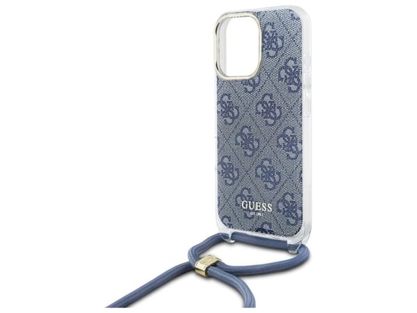 Kotelo Guess GUHCP16XHC4SEB iPhone 16 Pro Max 6.9" sininen/sininen kovakotelo Crossbody Cord 4G Tulosta