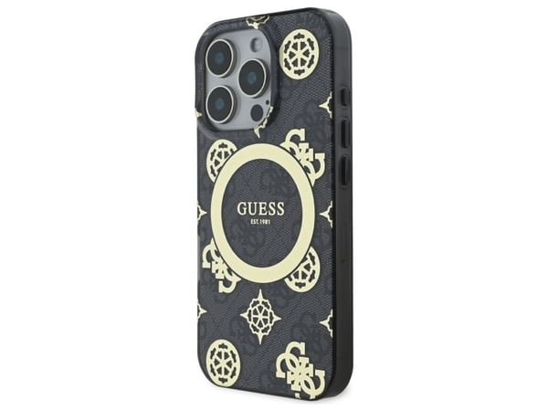 Dėklas Guess GUHMP16LH4PYEEK iPhone 16 Pro 6.3" juoda/juodas kovakotelo IML Peony 4G Taustalla MagSafe IML Peony 4G Tausta