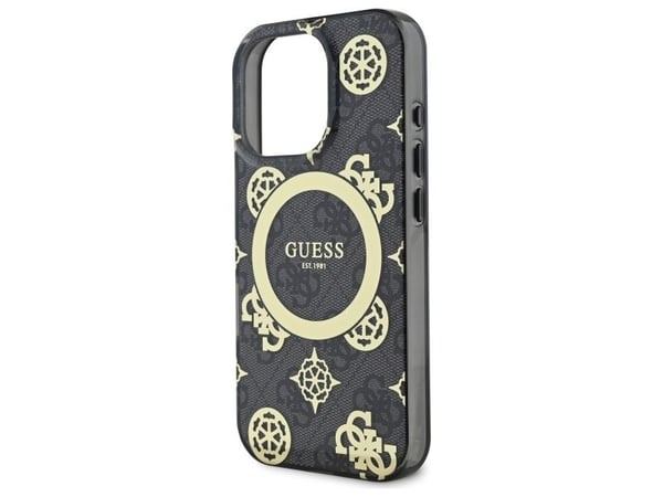 Dėklas Guess GUHMP16LH4PYEEK iPhone 16 Pro 6.3" juoda/juodas kovakotelo IML Peony 4G Taustalla MagSafe IML Peony 4G Tausta