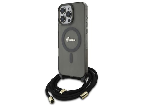 Guess Guess GUHMP16XHCTSGNSK iPhone 16 Pro Max 6,9" lajittelu kovakotelo Crossbody-rem Script MagSafe-rem Script