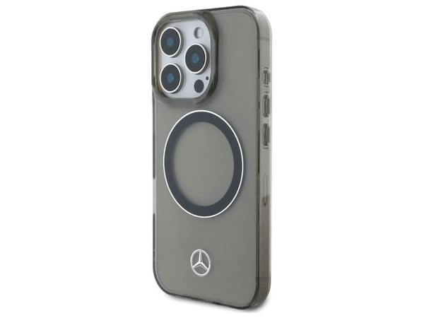 Veske Mercedes MEHMP16L23HUOSK iPhone 16 Pro 6.3" svart/svart hardcase Silver Ring MagSafe