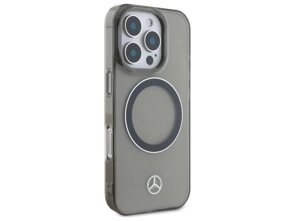 Veske Mercedes MEHMP16L23HUOSK iPhone 16 Pro 6.3" svart/svart hardcase Silver Ring MagSafe
