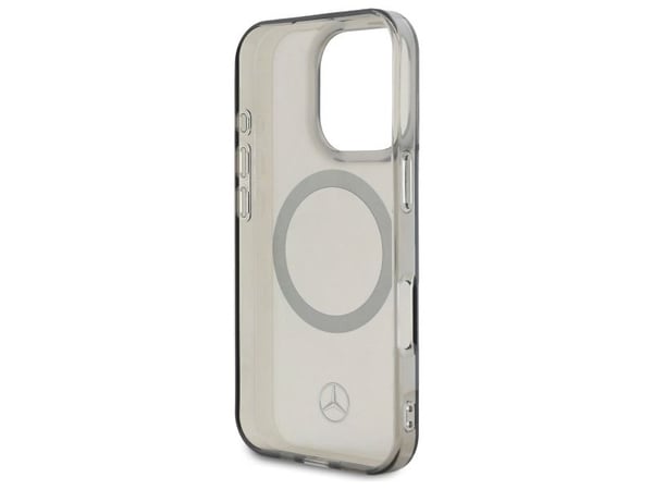 Kotelo Mercedes MEHMP16L23HUOSK iPhone 16 Pro 6.3" musta/musta kovakotelo hopeinen rengas MagSafe