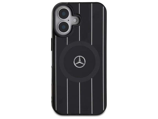 Mercedes MB dobbellags kryssede linjer MagSafe-deksel for iPhone 16 - svart