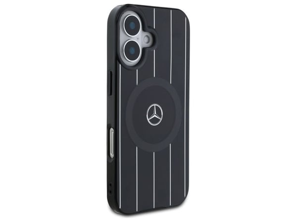 Mercedes MB dobbellags kryssede linjer MagSafe-deksel for iPhone 16 - svart