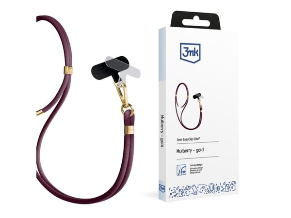3MK mobillomme stropp - 3mk EasyClip Elite - Mulberry (gold)