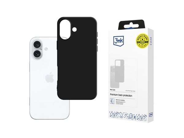 3MK Matt Case, Cover, Apple, iPhone 16 Plus, 17 cm (6.7"), Black