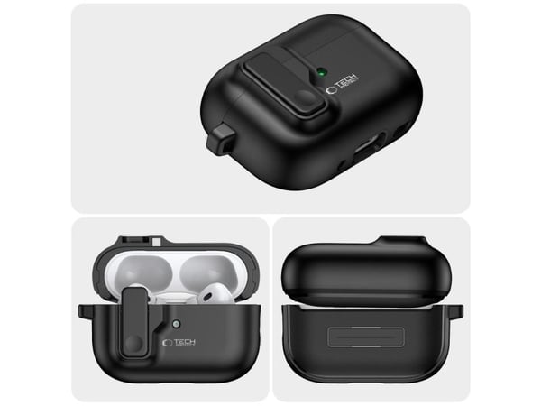 Tech-Protect SLIM HOOK-deksel til Apple AirPods Pro 1/2 svart